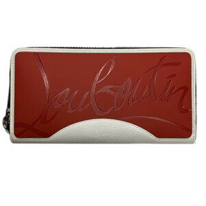 Christian Louboutin round leather long wallet white red